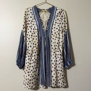 Free People Womens Tunic Mini Dress Rain or Shine Boho Size S